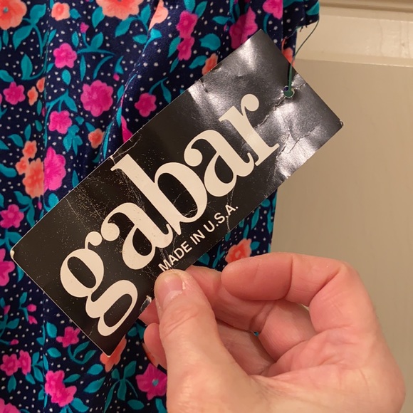 NWT gabar Swimsuit One Piece with Skirt Navy Pink Peach floral print WM SZ 10 🩱 - Picture 12 of 14